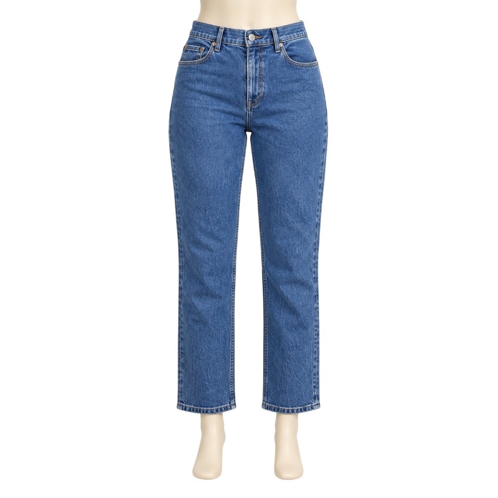 Abercrombie & Fitch Curve Love Straight Jeans Womens 31x27.5 Blue High Rise 12P